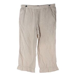 J. Crew Linen Blend Pull-On PJ Pants Size L Lightweight Beige Lightweight